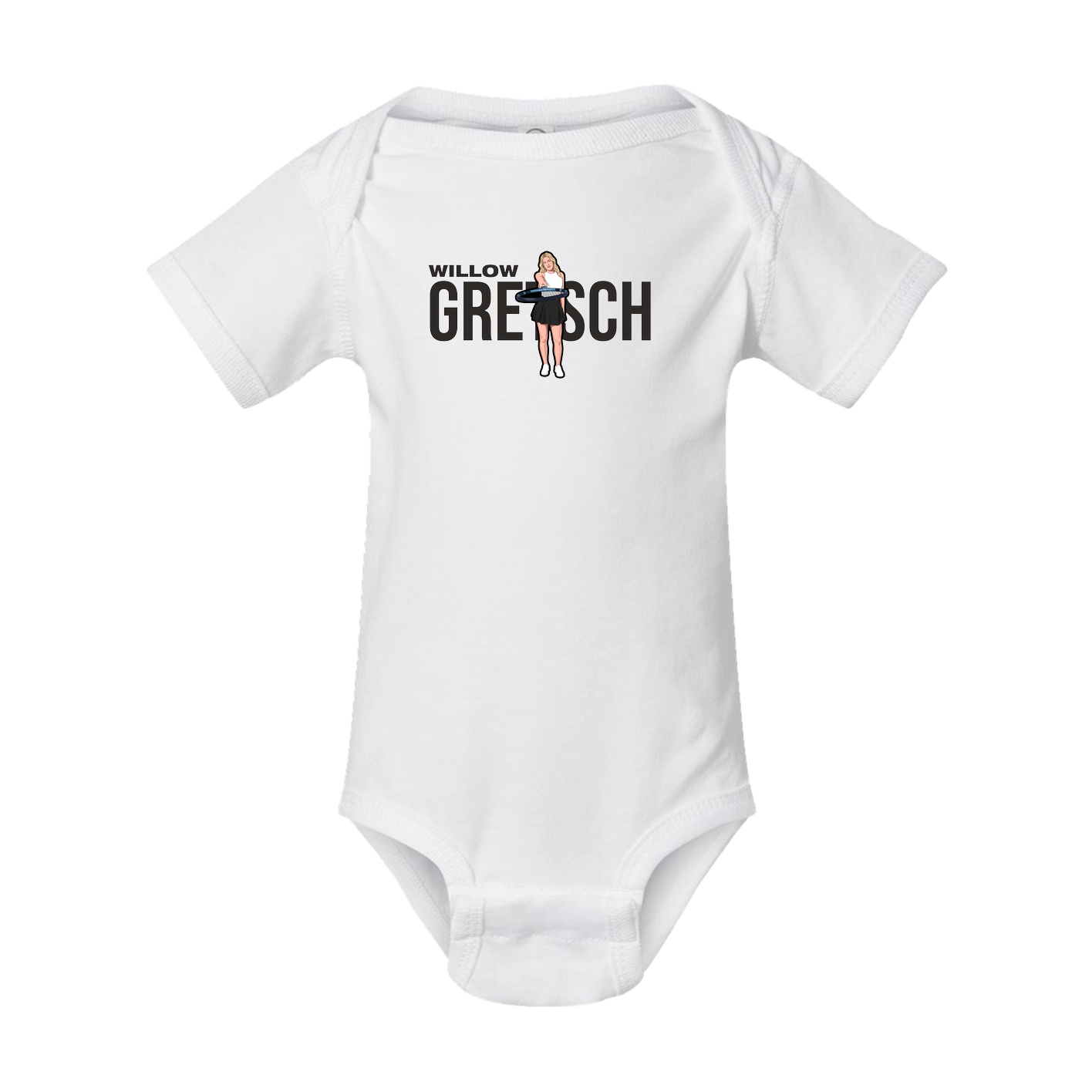 Baby Onesie — Player Name in White