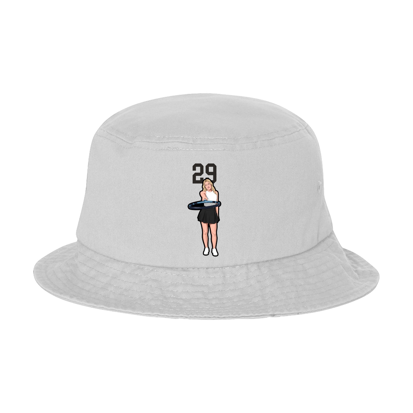Bucket Cap — Number Top in White
