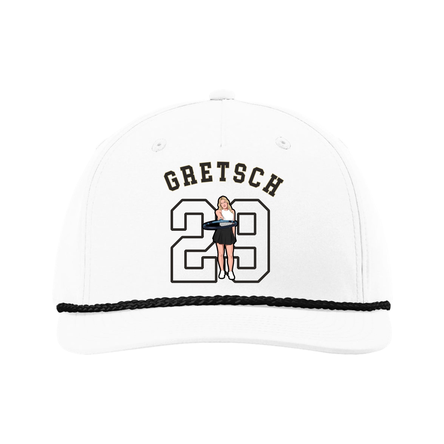 Five-Panel Classic Rope Cap — Shirsey Arch in White