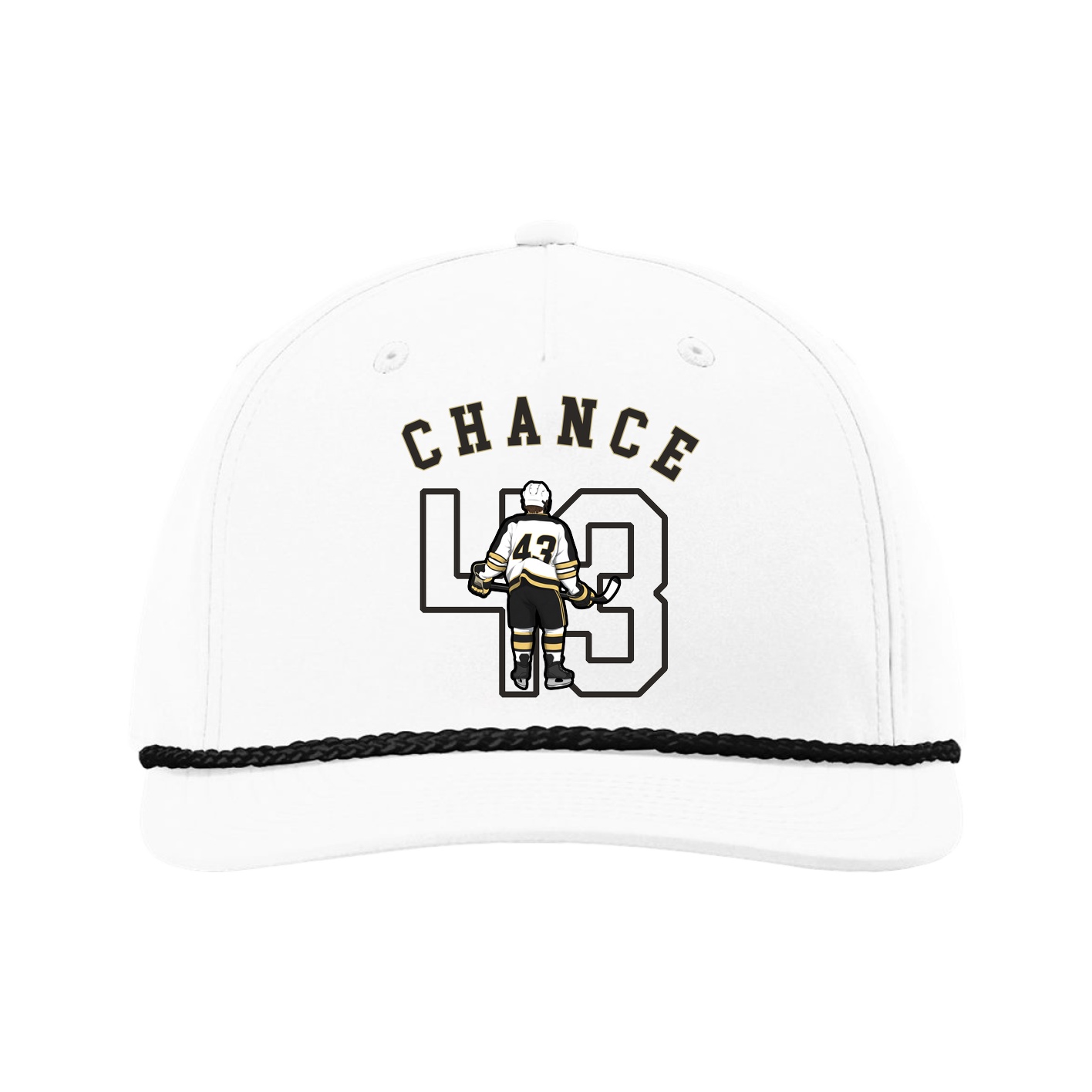 Five-Panel Classic Rope Cap — Shirsey Arch in White