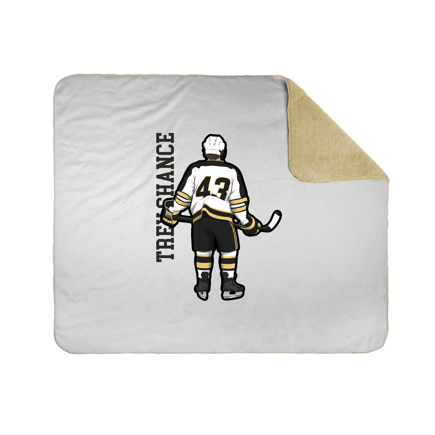 Throw Blanket — Name Vertical in White