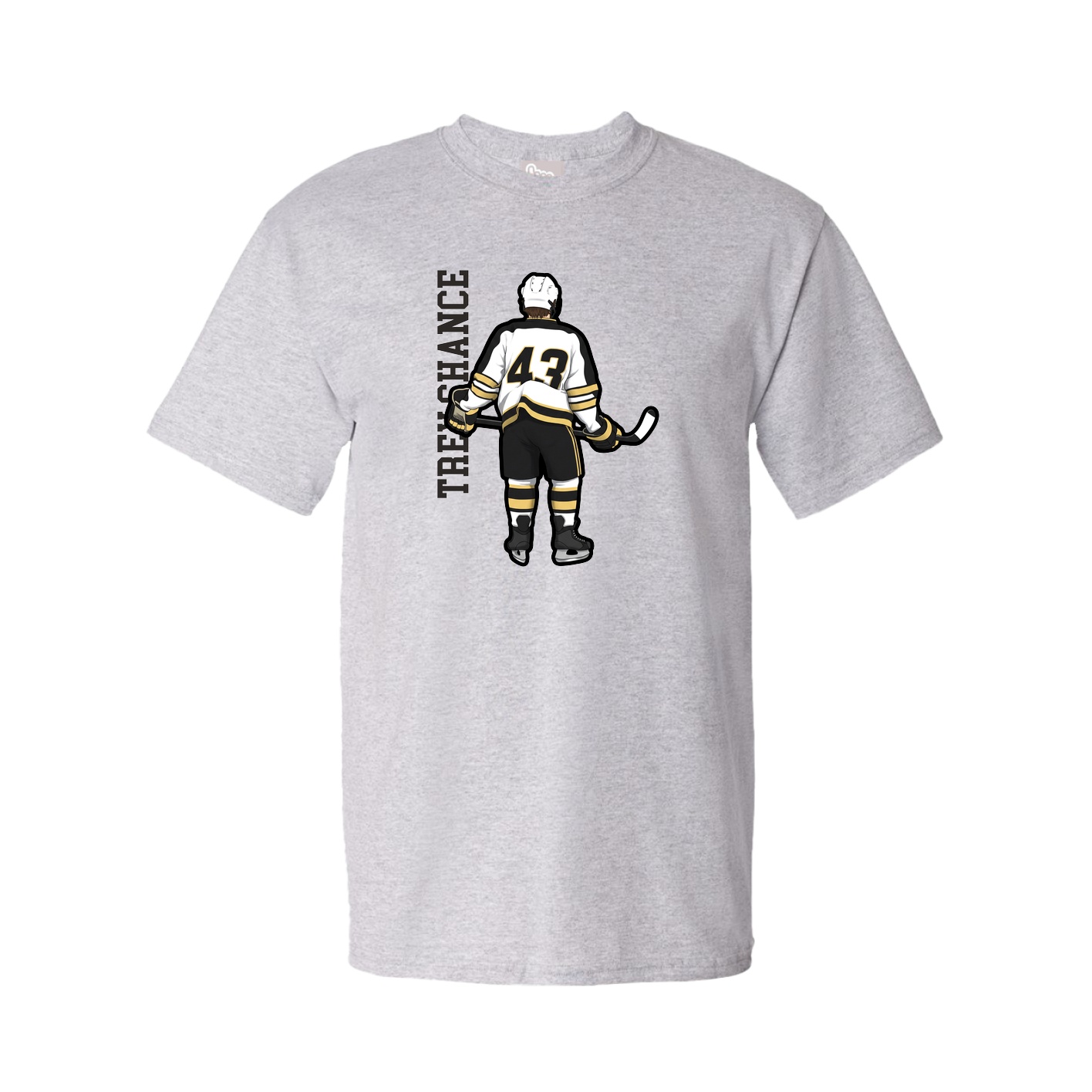 Tee — Name Vertical in Grey