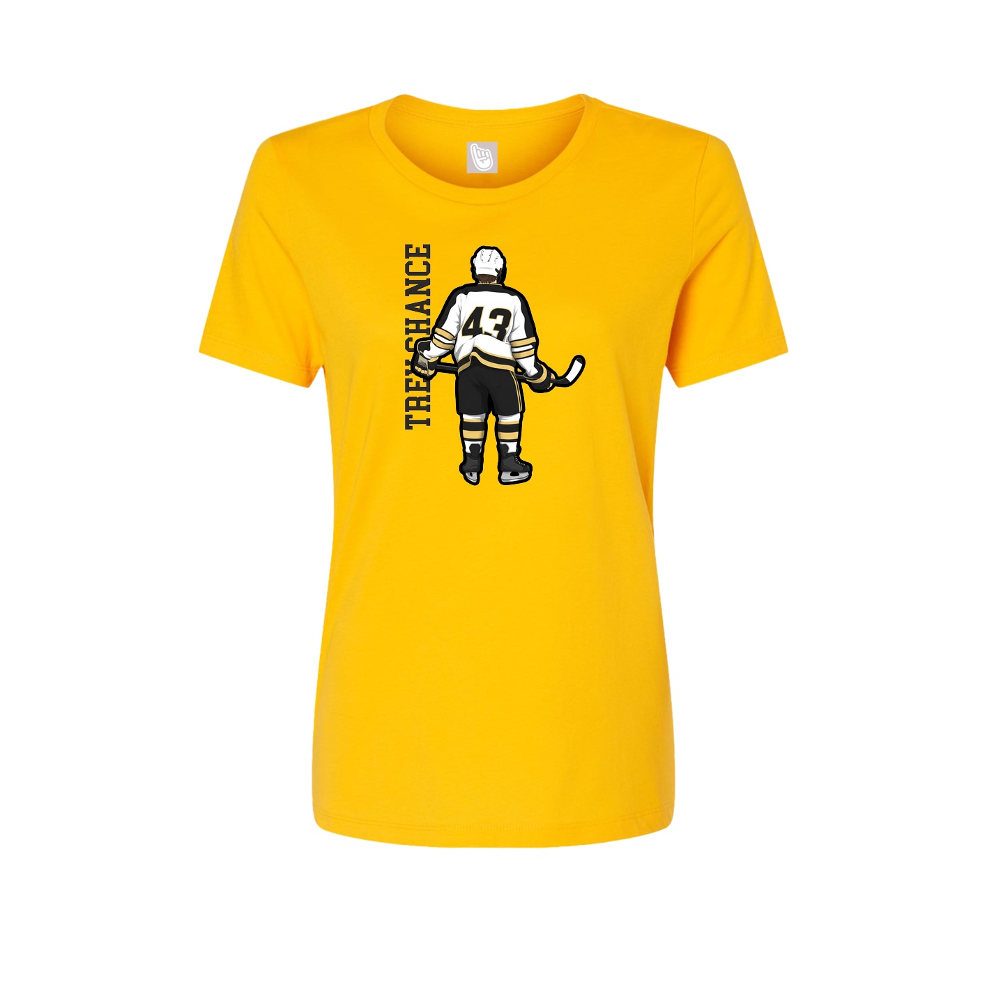 Womens Tee — Name Vertical in Gold