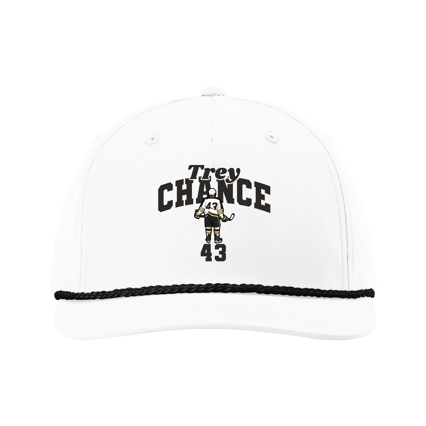 Five-Panel Classic Rope Cap — Signature Arch in White