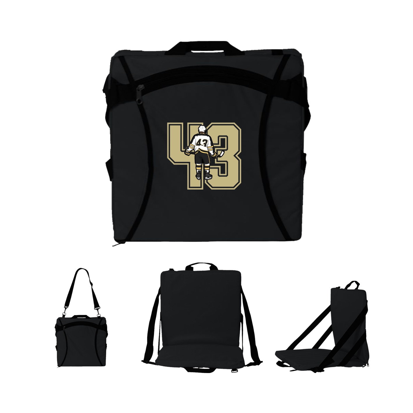 Folding Stadium Seat — Number in Black