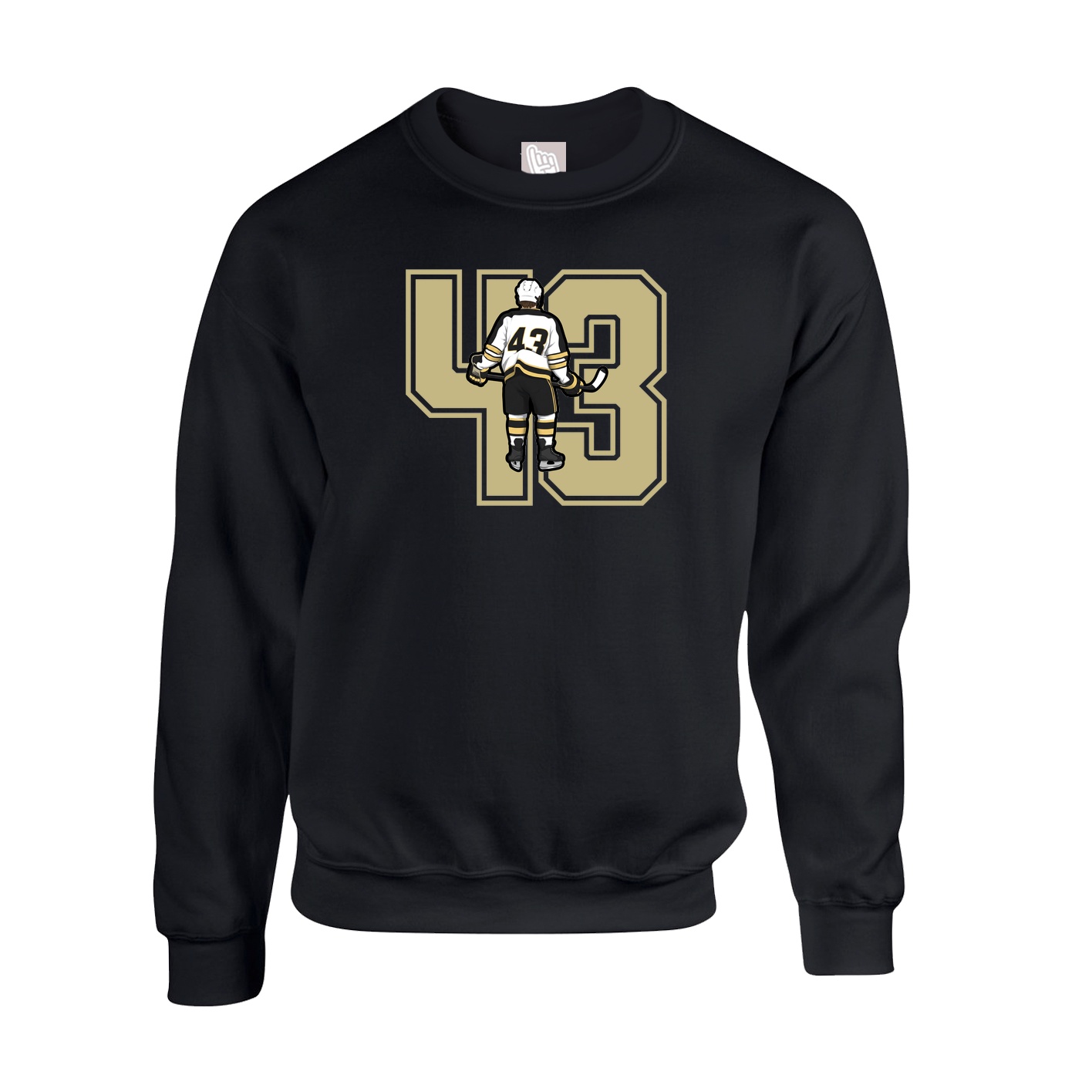 Fleece Crew — Number in Black