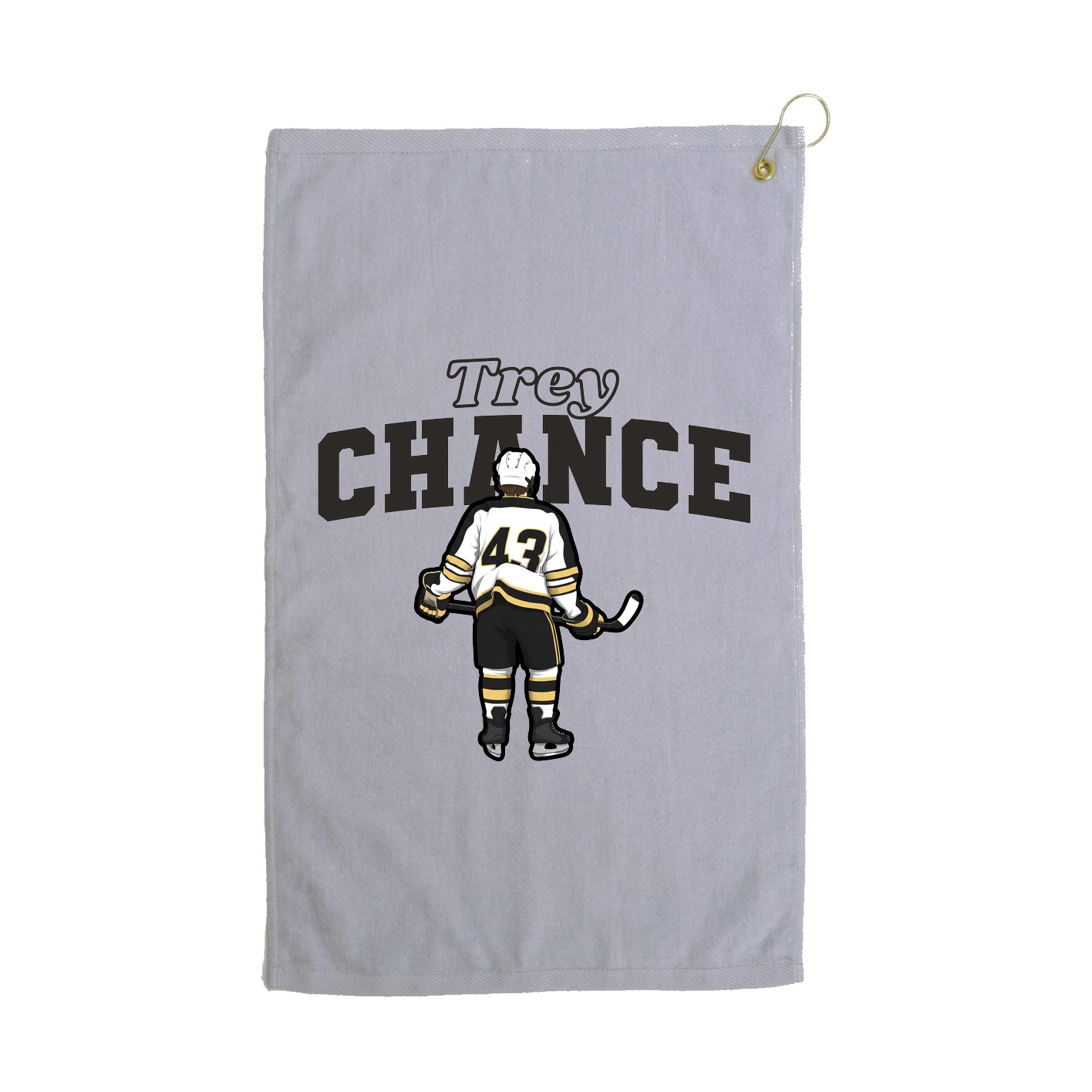 Golf Towel — Name Arch in Grey