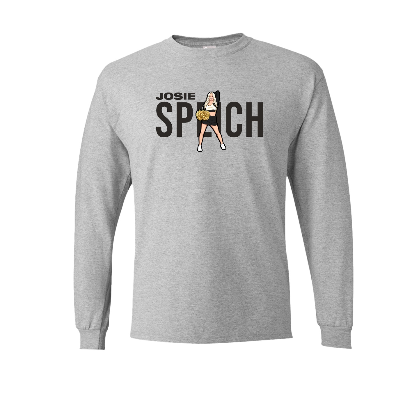 Long Sleeve Tee — Player Name in Grey