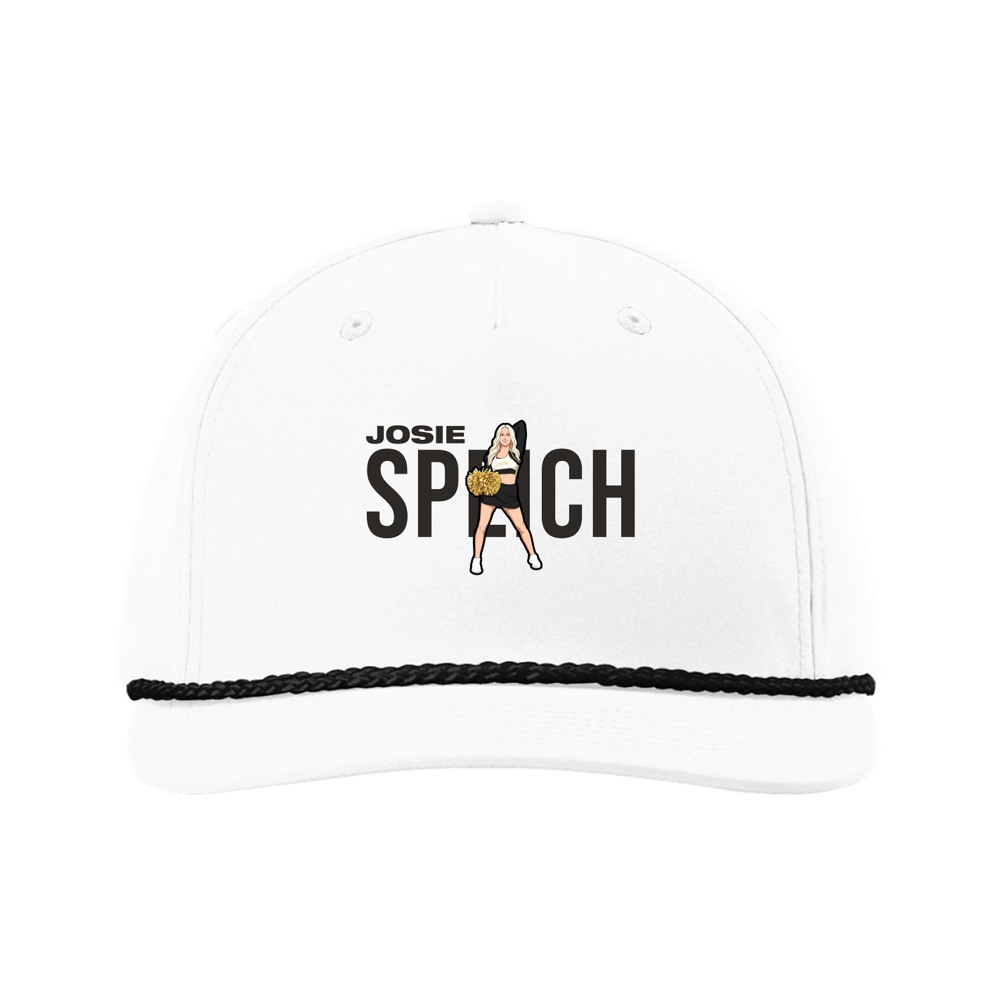 Five-Panel Classic Rope Cap — Player Name in White
