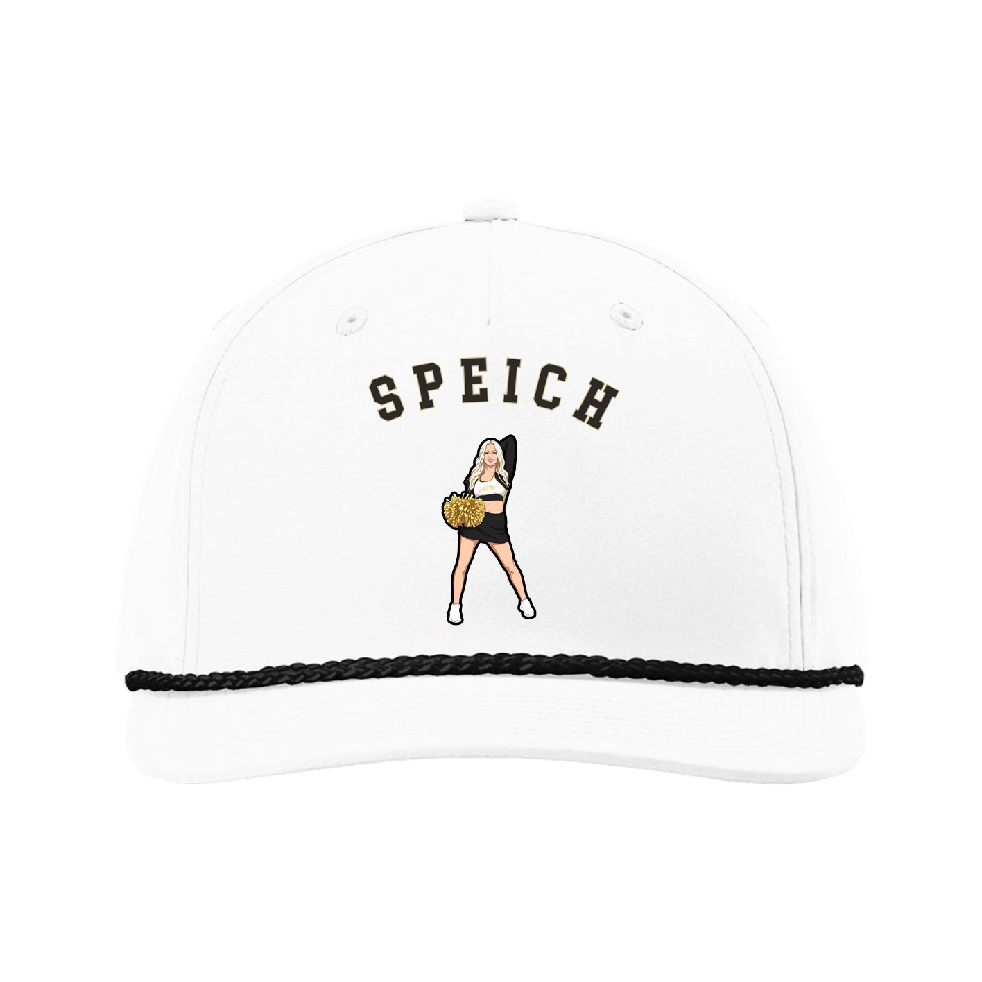Five-Panel Classic Rope Cap — Shirsey Arch in White