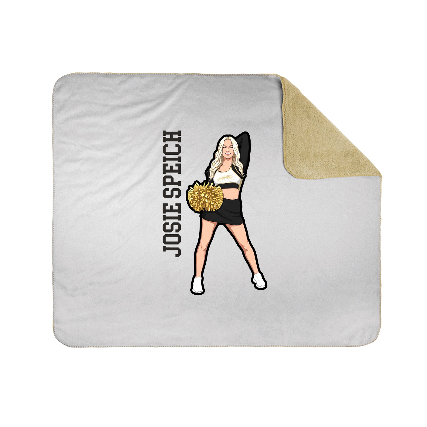 Throw Blanket — Name Vertical in White