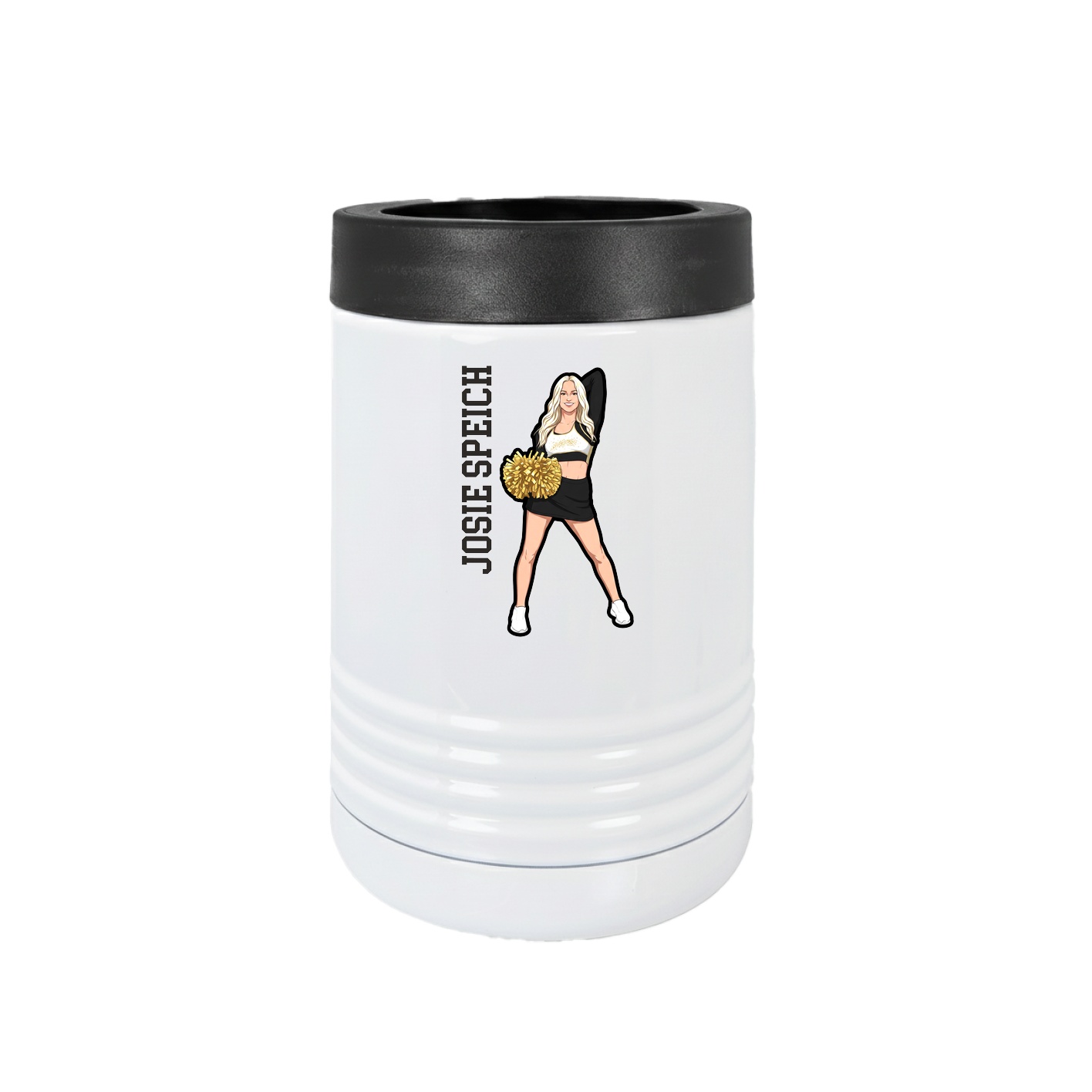 Beverage Holder — Name Vertical in White