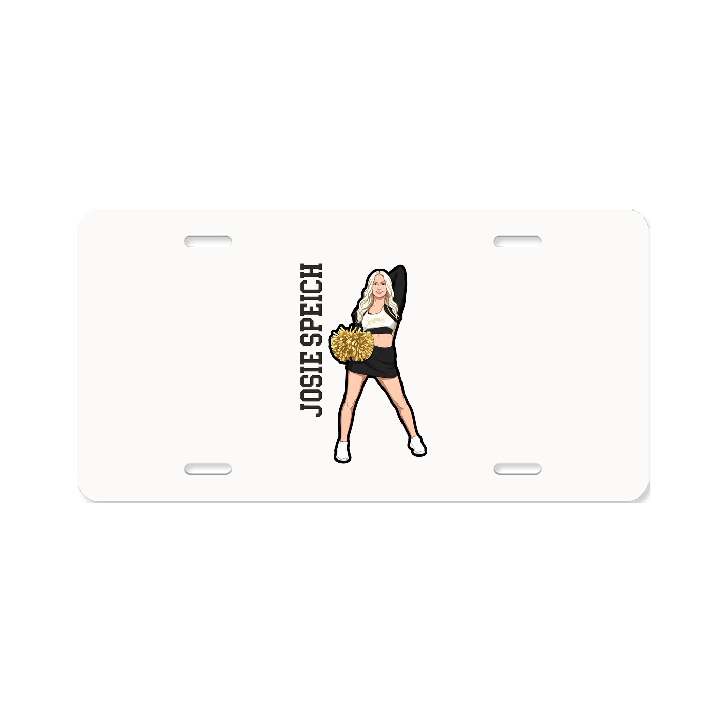License Plate — Name Vertical in Classic