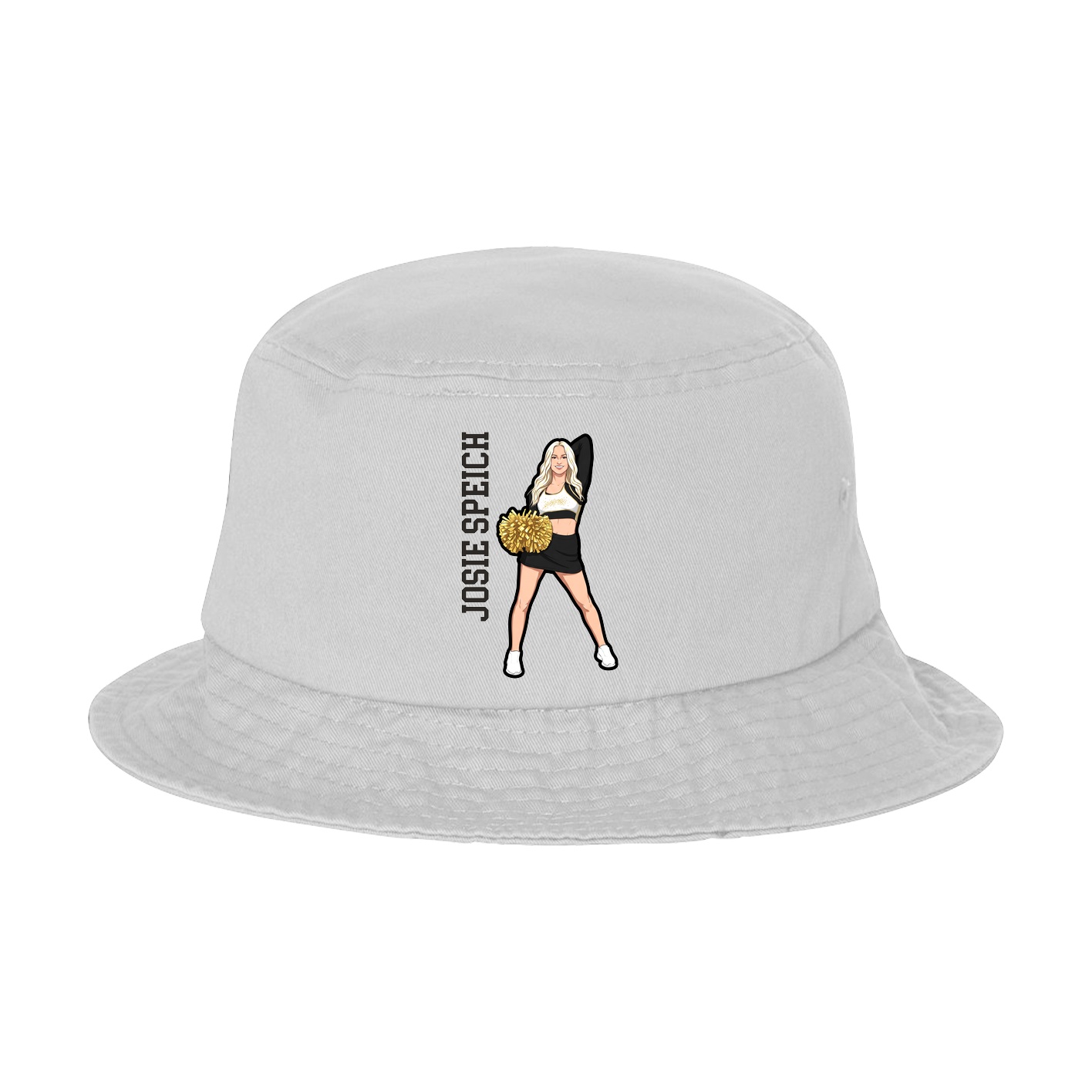 Bucket Cap — Name Vertical in White