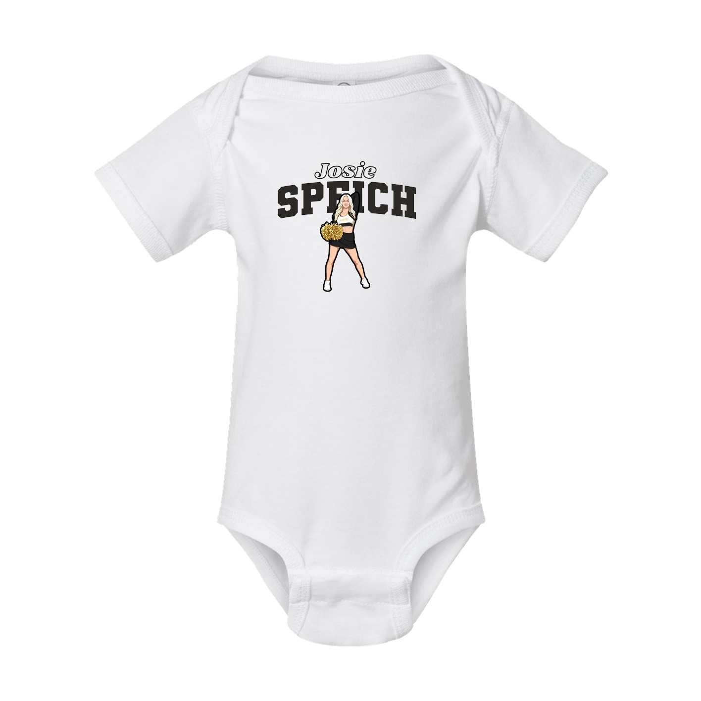 Baby Onesie — Name Arch in White