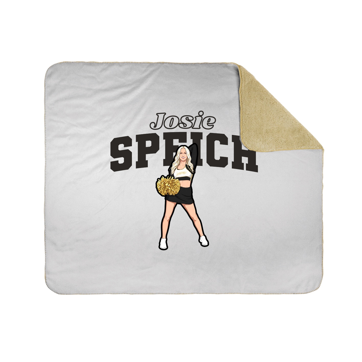 Throw Blanket — Name Arch in White
