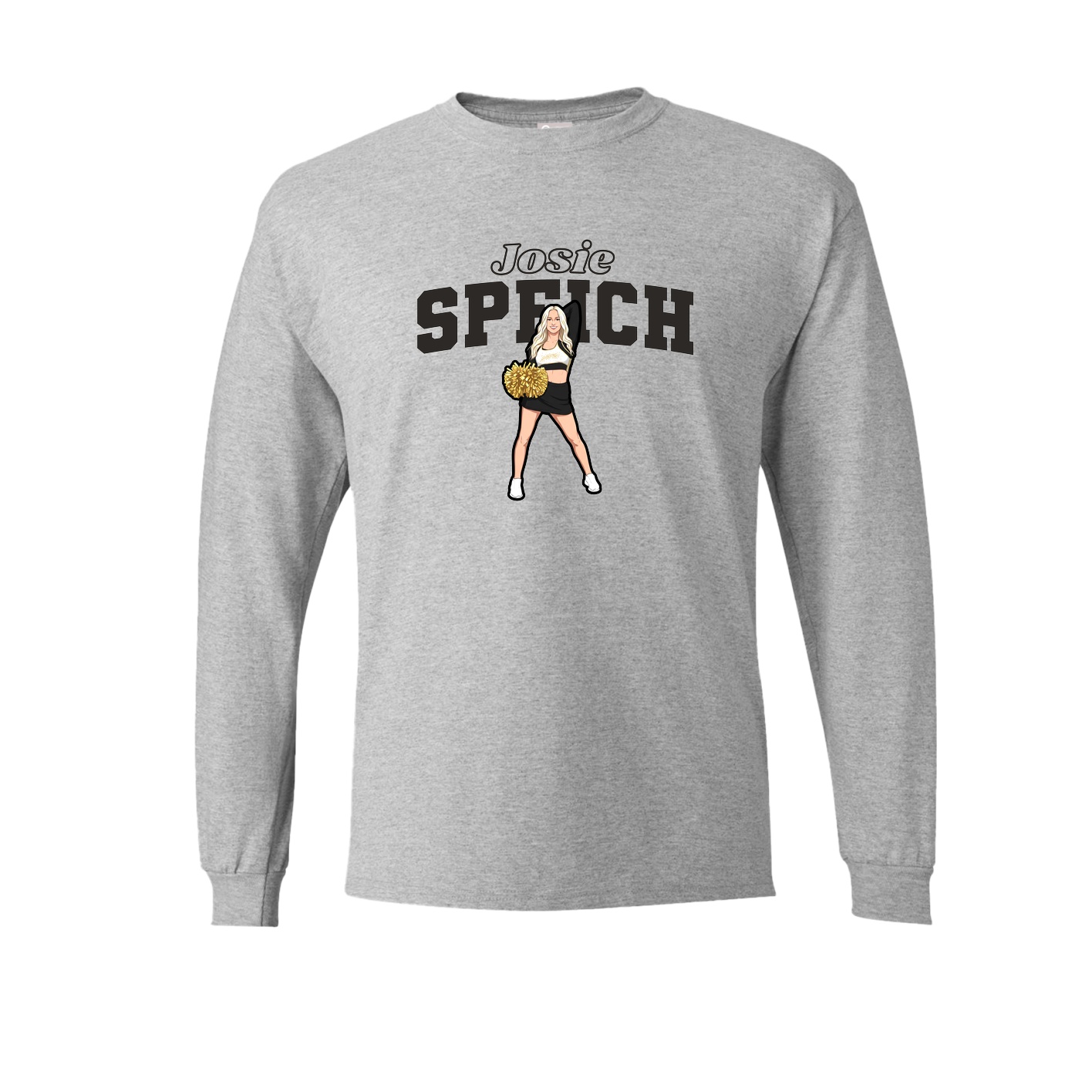 Long Sleeve Tee — Name Arch in Grey