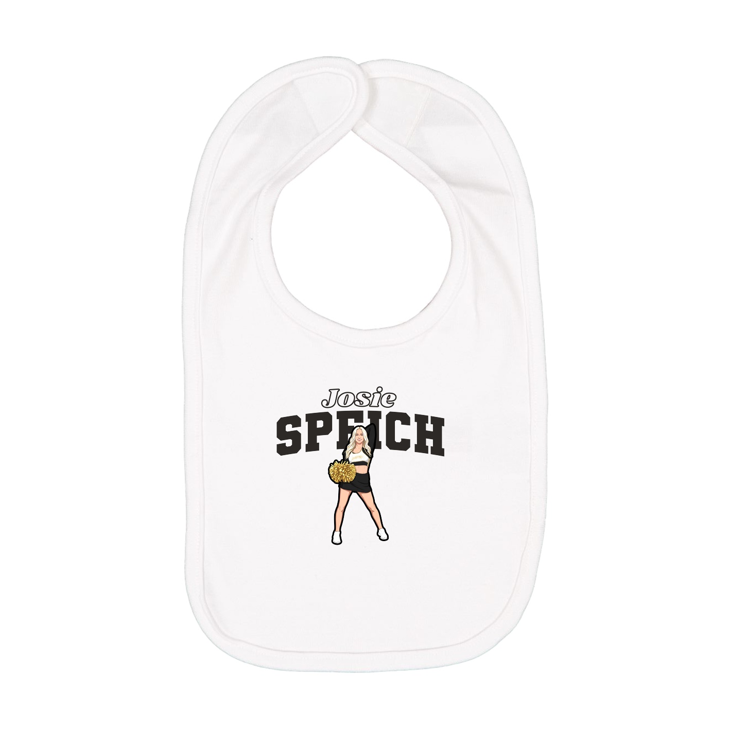 Infant Bib — Name Arch in White
