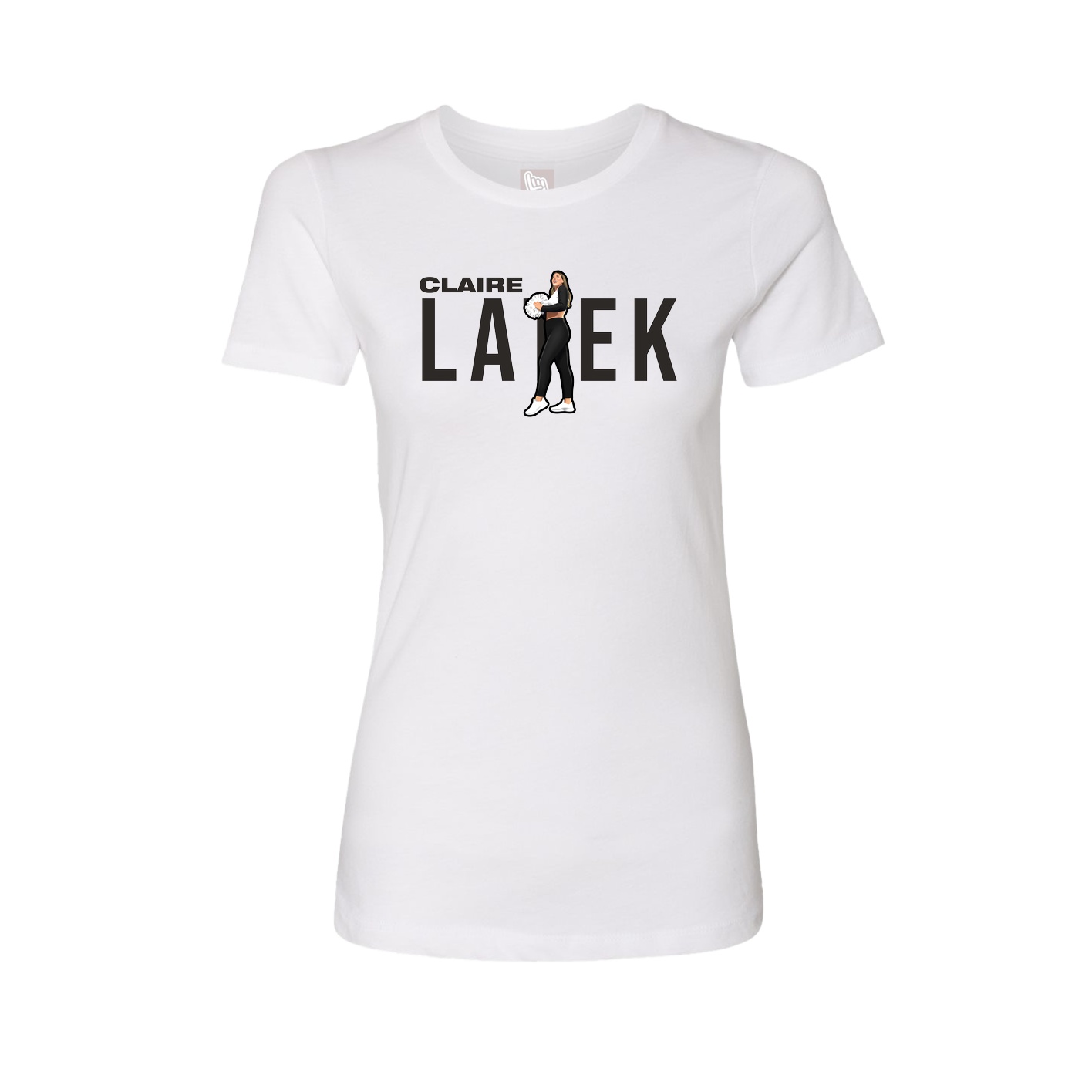 Fitted Women's Tee — Player Name in White