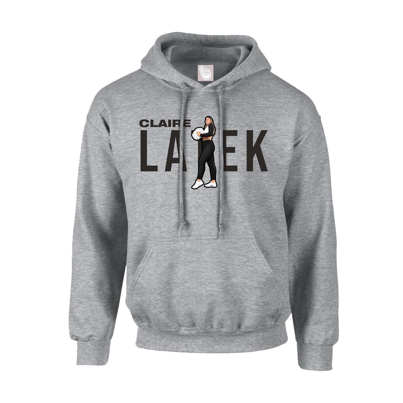 Hoodie — Player Name in Grey