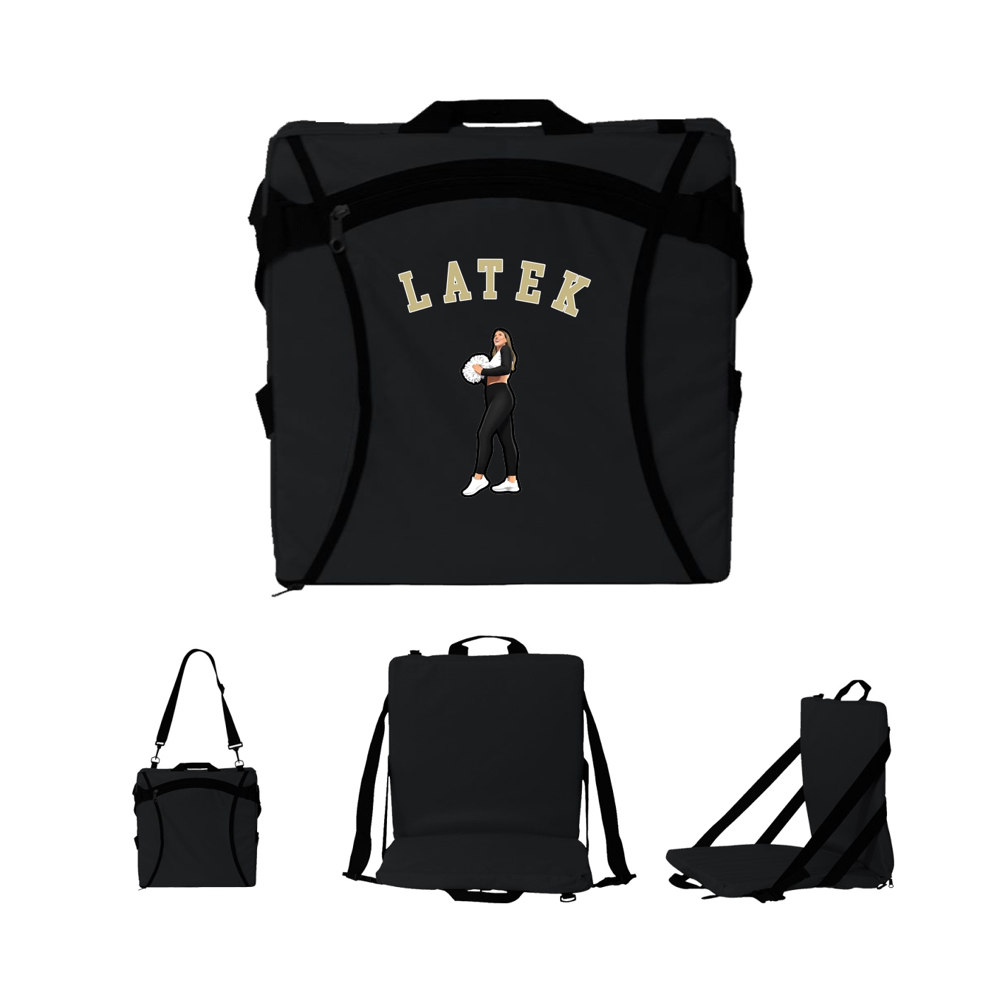 Folding Stadium Seat — Shirsey Arch in Black