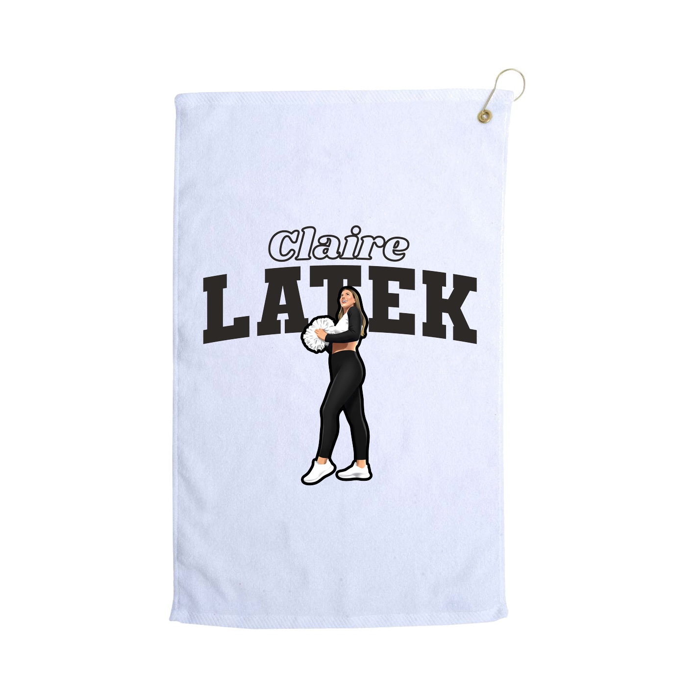 Golf Towel — Name Arch in White