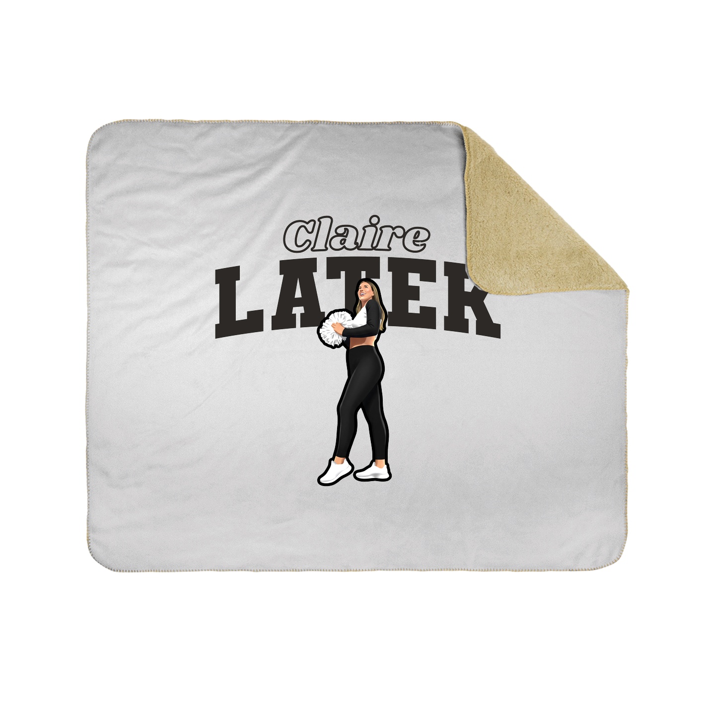 Throw Blanket — Name Arch in White