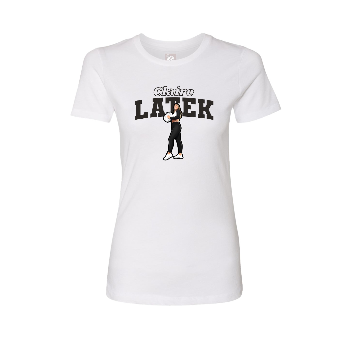 Fitted Women's Tee — Name Arch in White