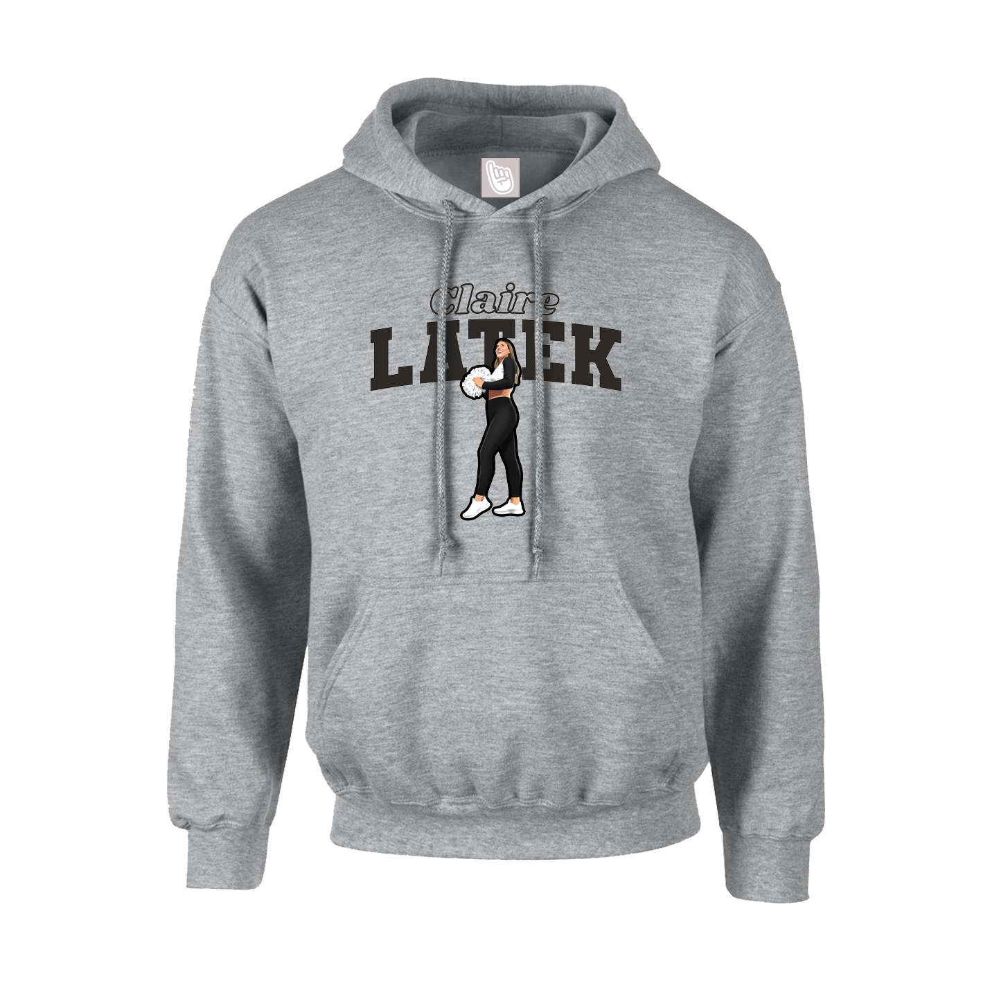Youth Hoodie — Name Arch in Grey
