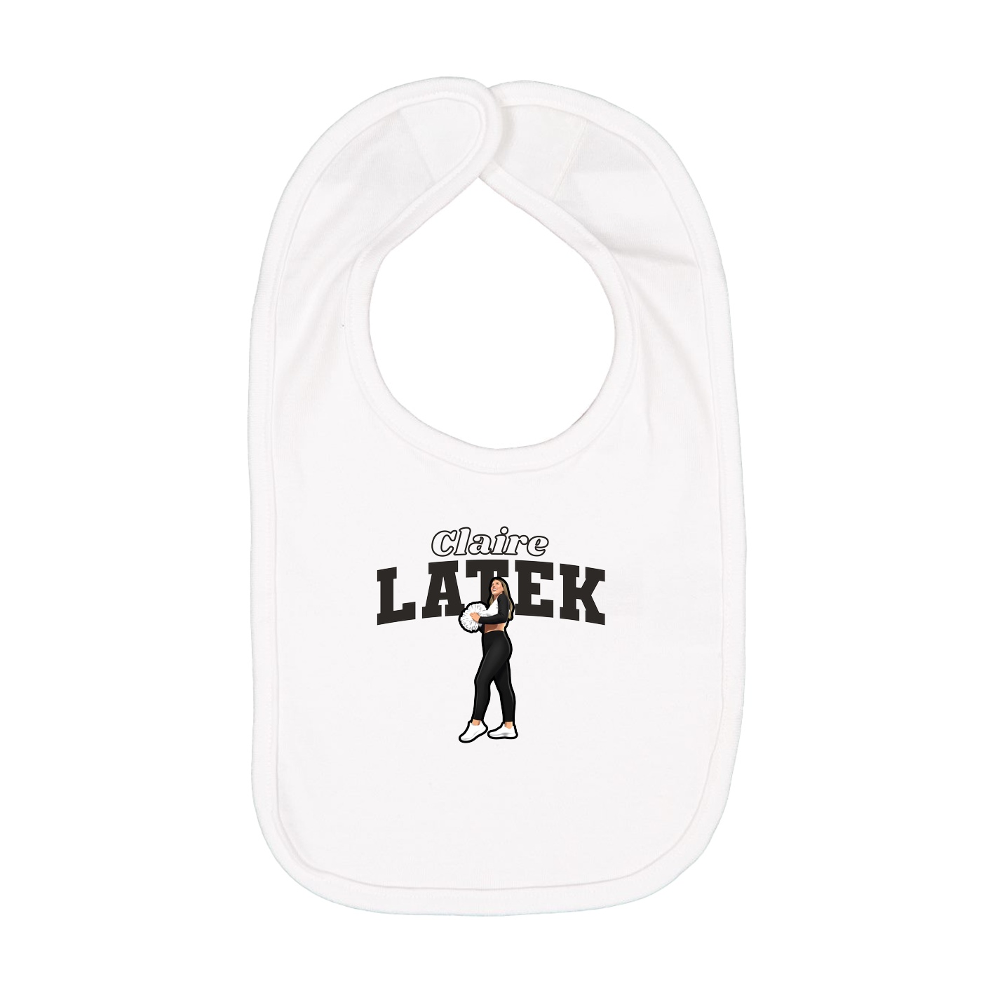 Infant Bib — Name Arch in White