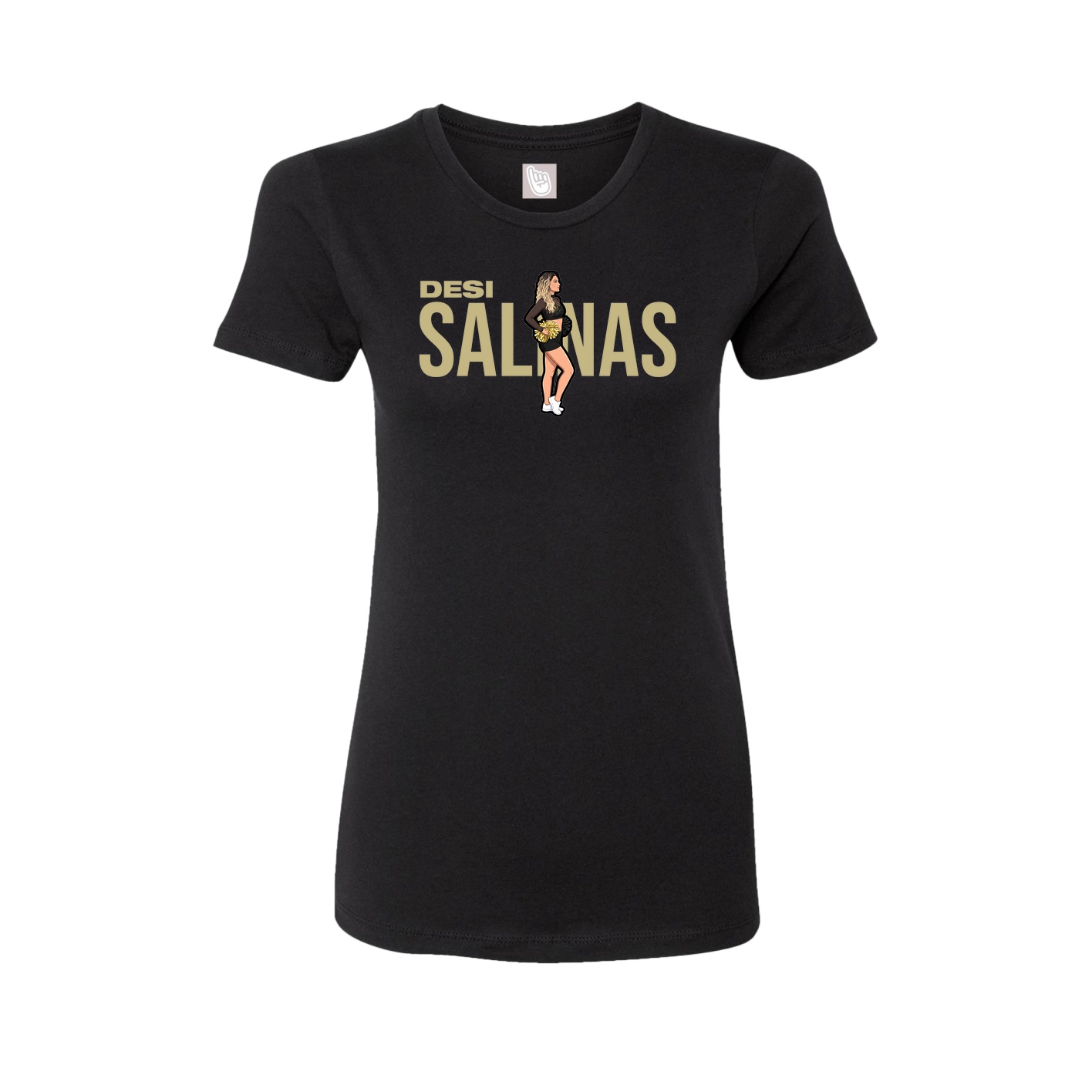 Fitted Women's Tee — Player Name in Black