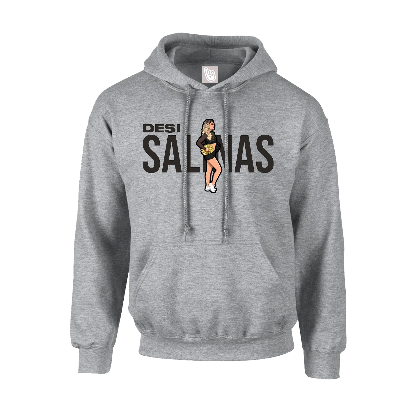 Hoodie — Player Name in Grey