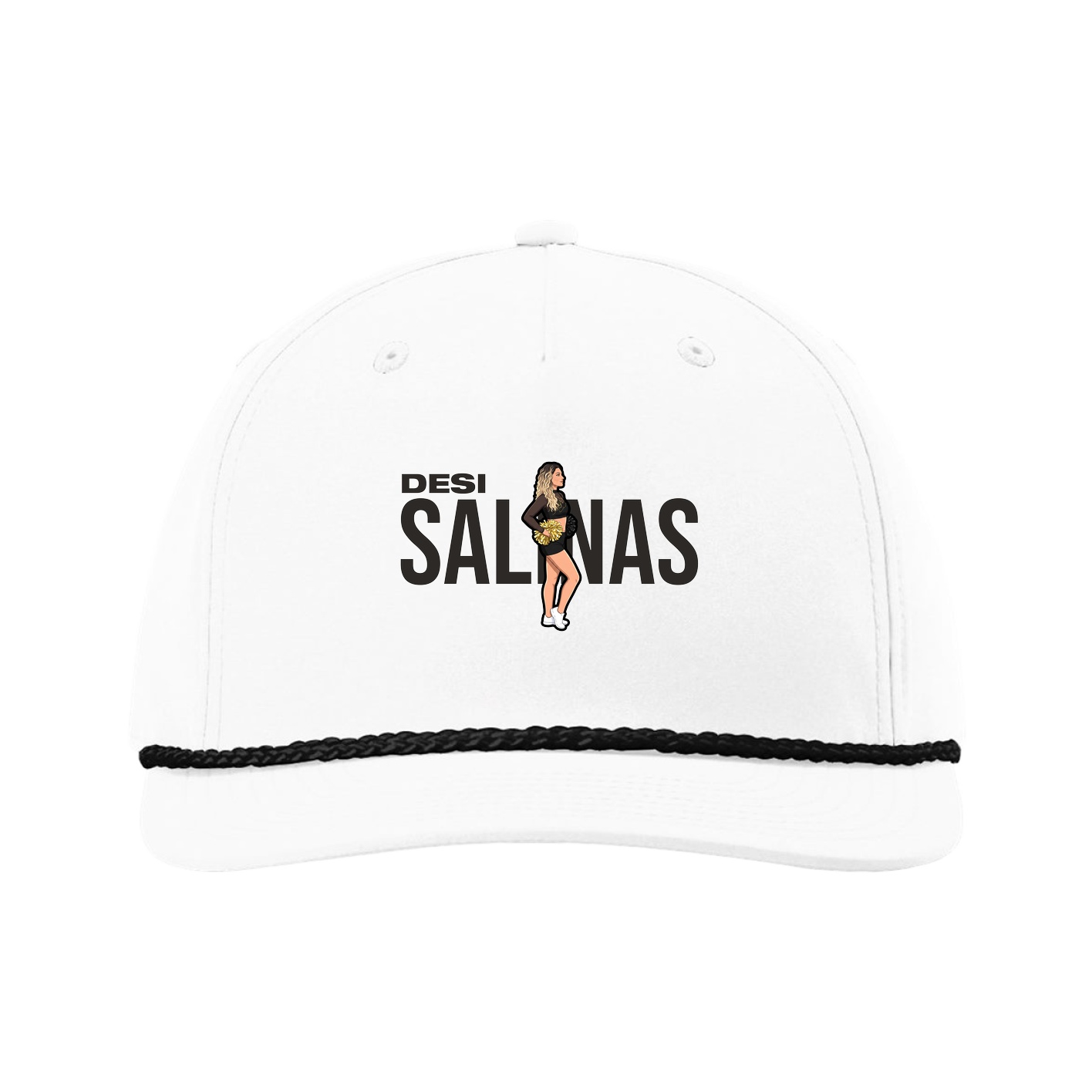 Five-Panel Classic Rope Cap — Player Name in White