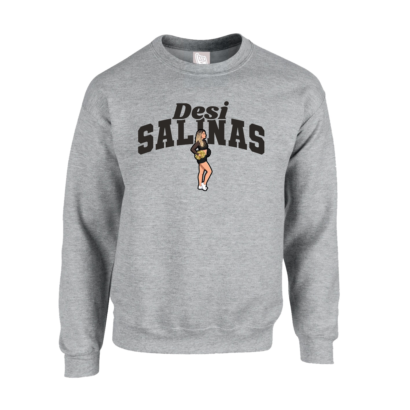 Fleece Crew — Signature Arch in Grey