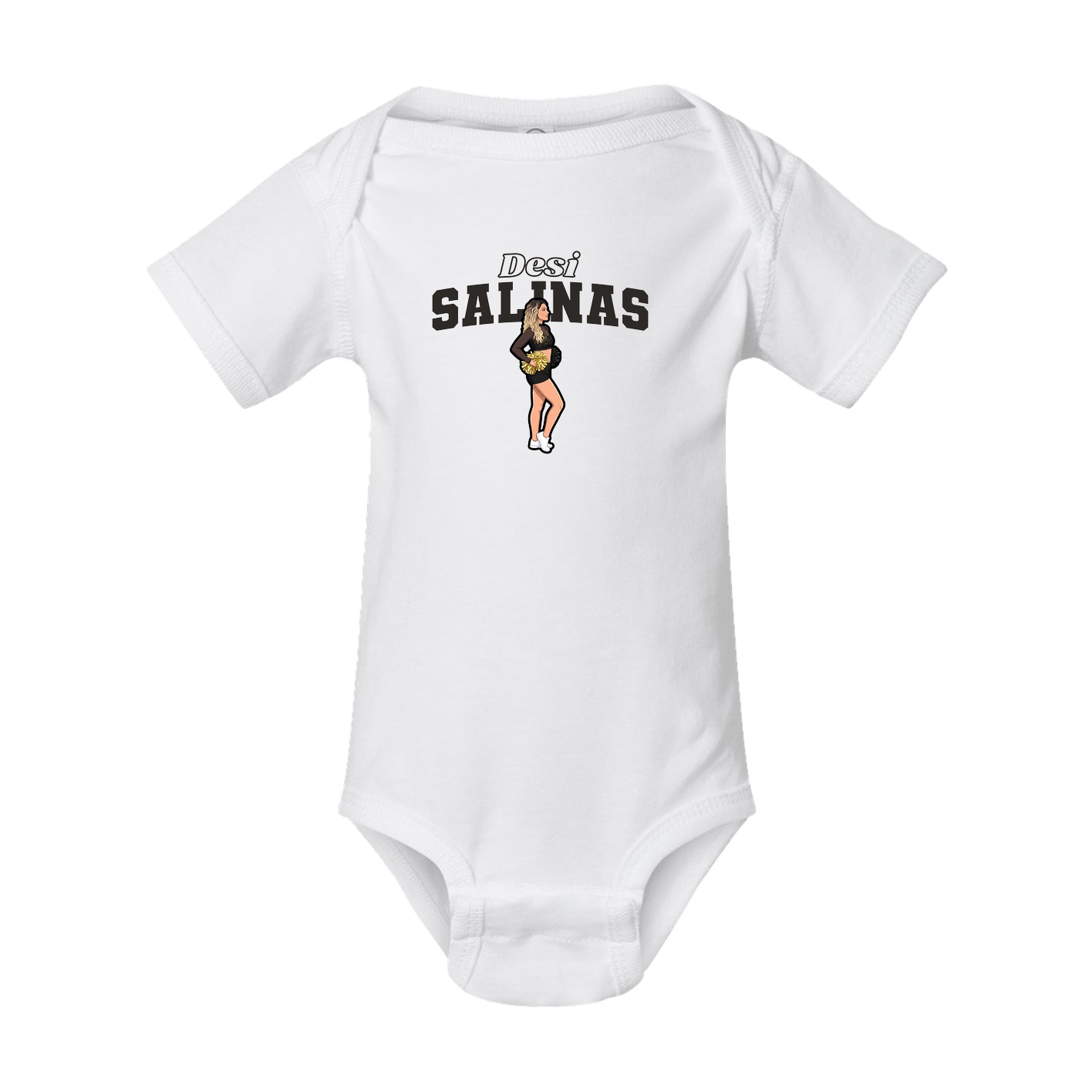 Baby Onesie — Name Arch in White
