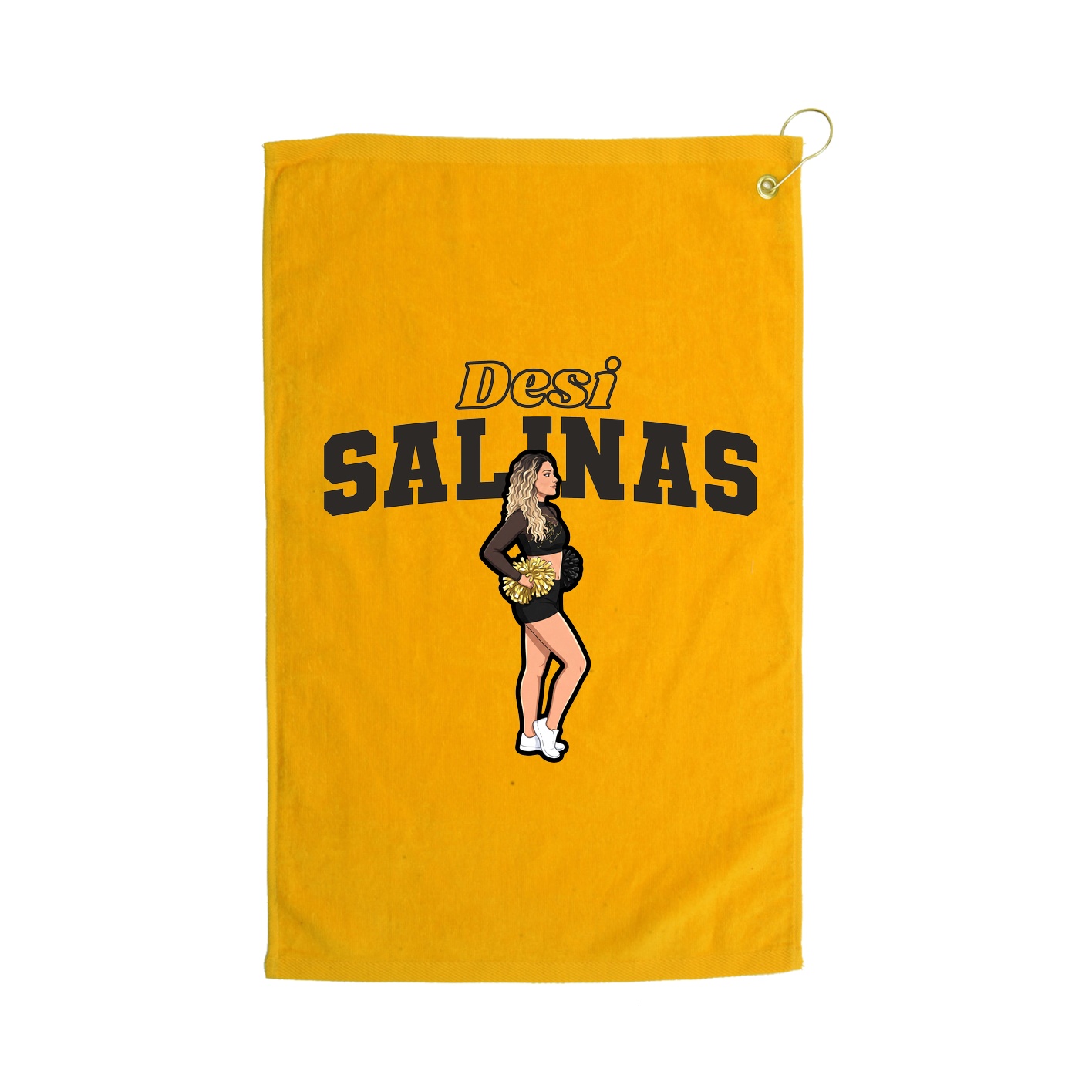 Golf Towel — Name Arch in Gold