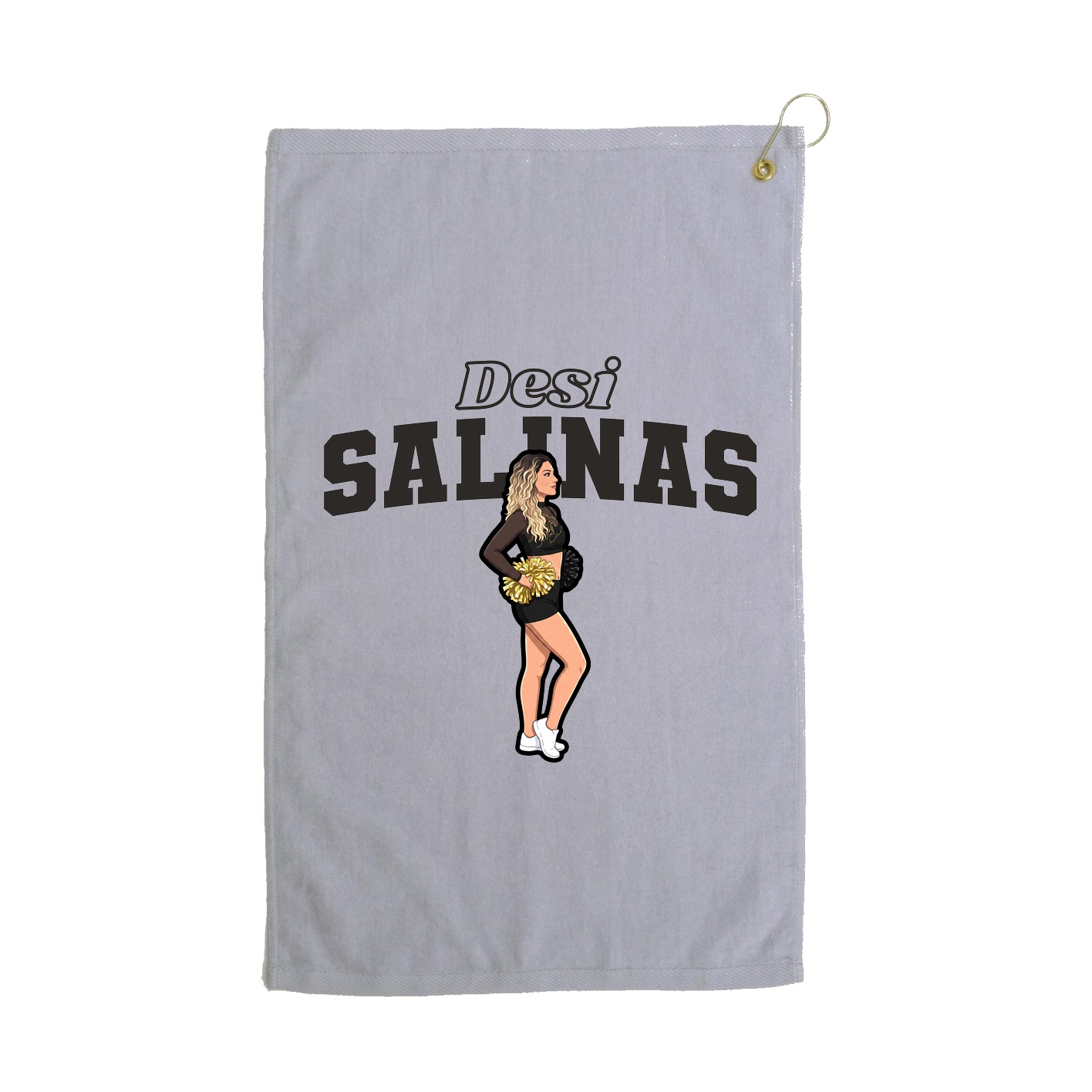 Golf Towel — Name Arch in Grey