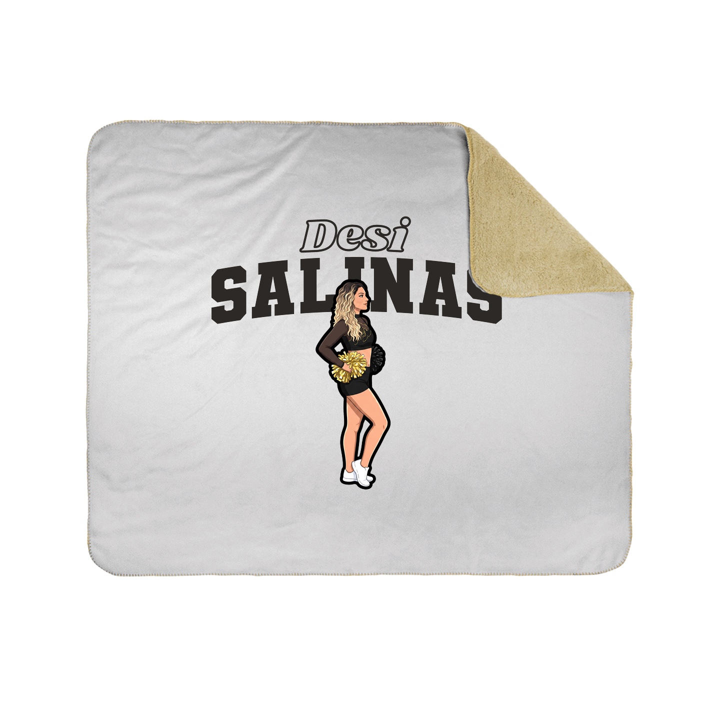 Throw Blanket — Name Arch in White