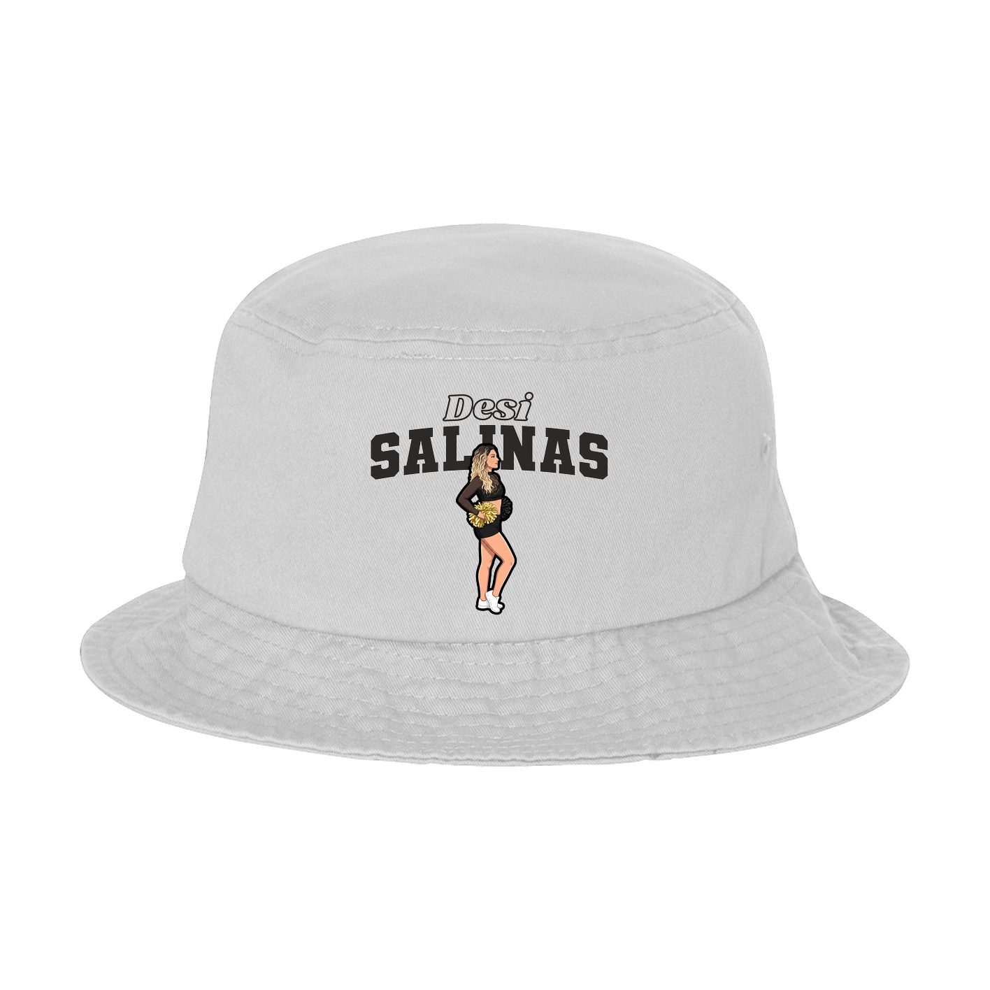 Bucket Cap — Name Arch in White