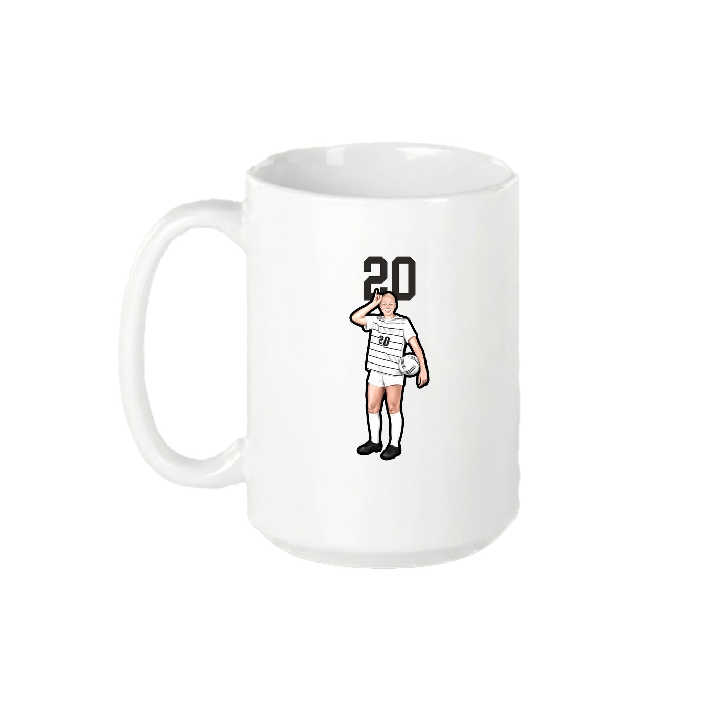 15oz Coffee Mug — Number Top in White