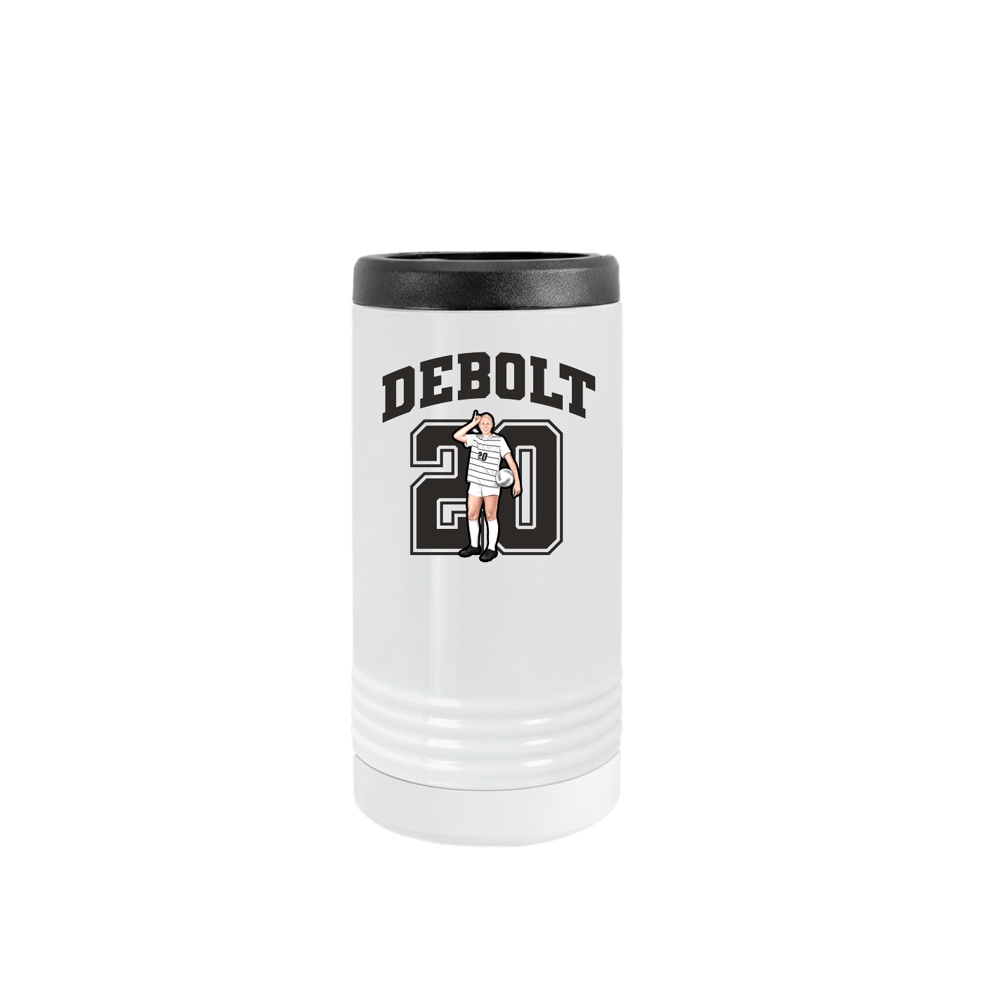 Slim Beverage Holder — Number in White