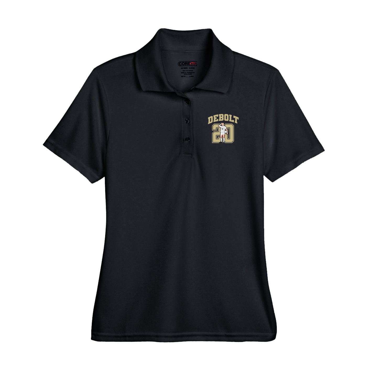 Performance Polo — Number in Black