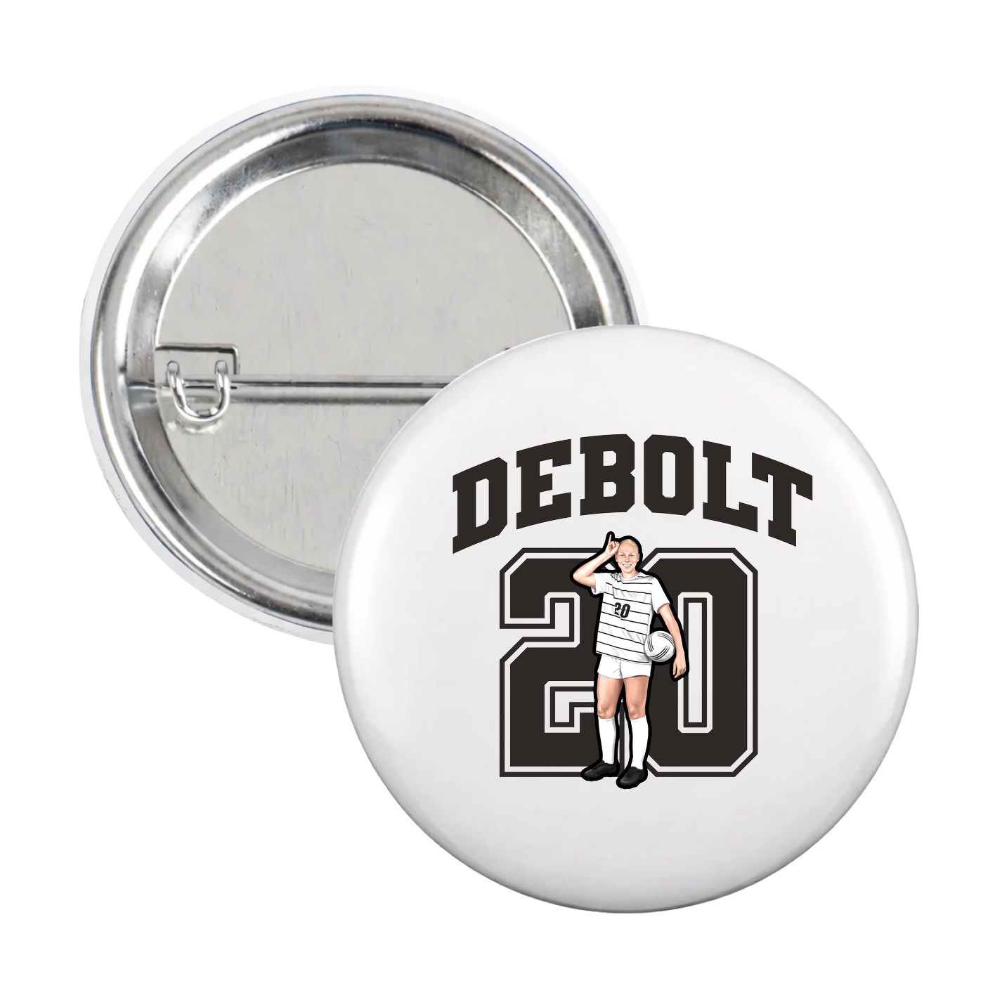 Game Day Button — Number in White