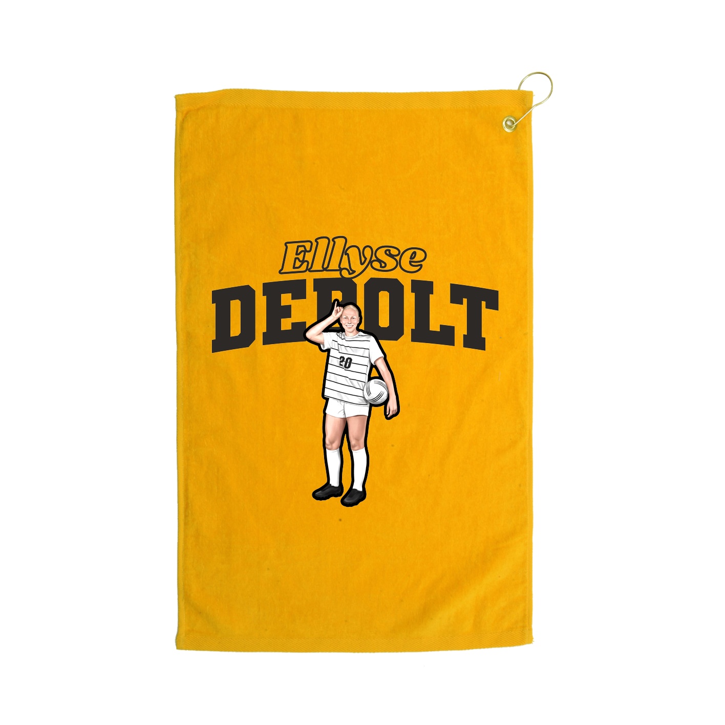 Golf Towel — Name Arch in Gold