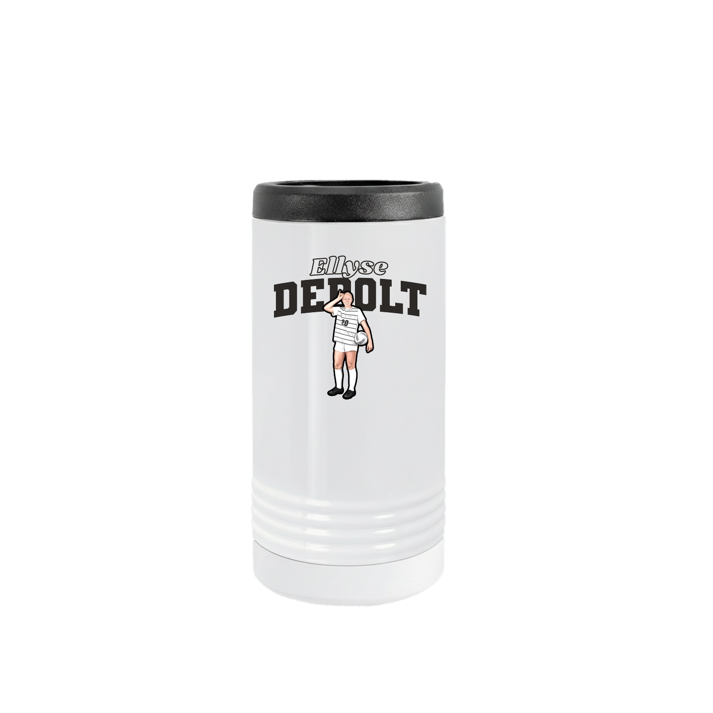 Slim Beverage Holder — Name Arch in White