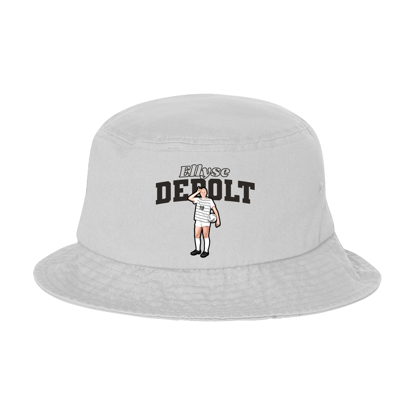 Bucket Cap — Name Arch in White
