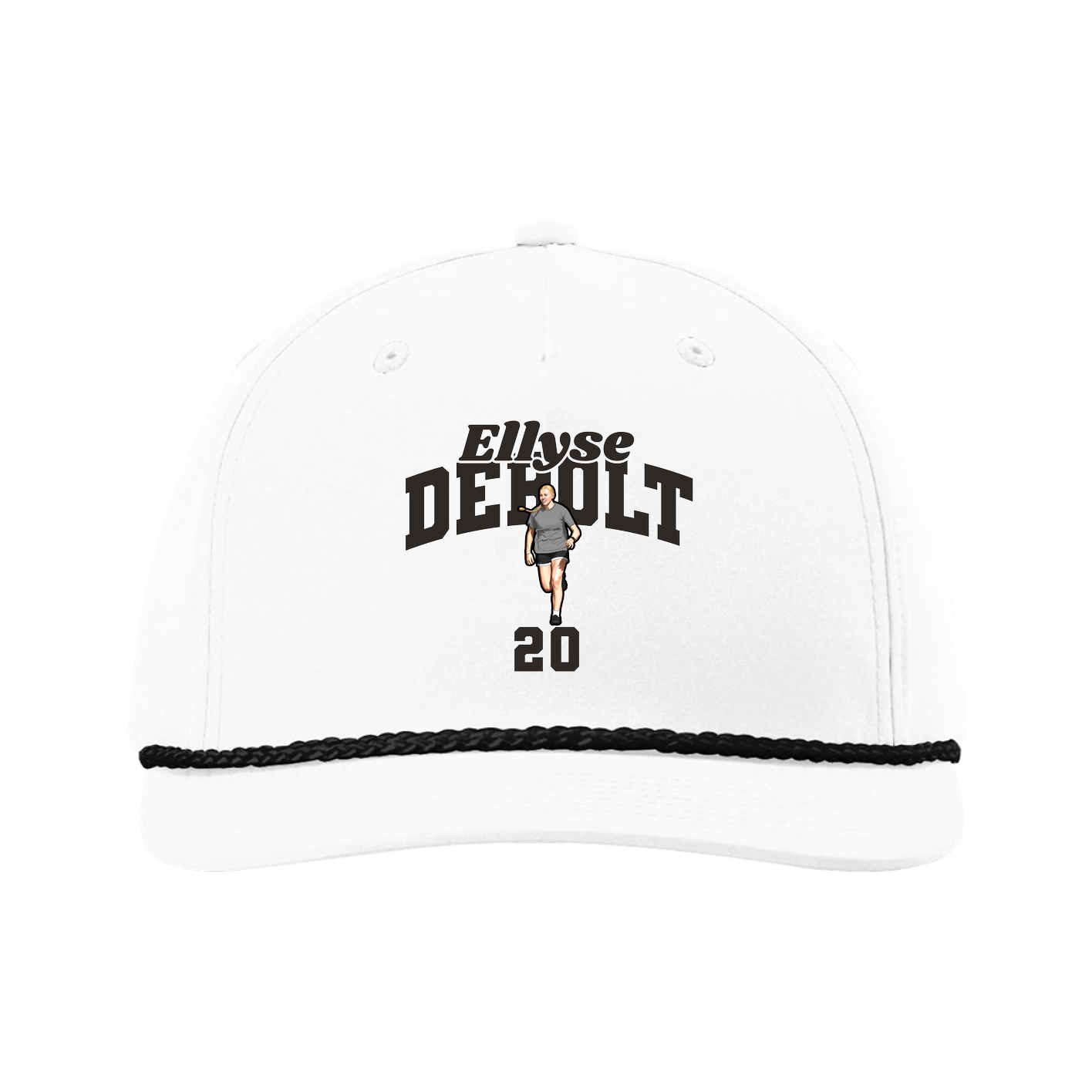 Five-Panel Classic Rope Cap — Signature Arch in White