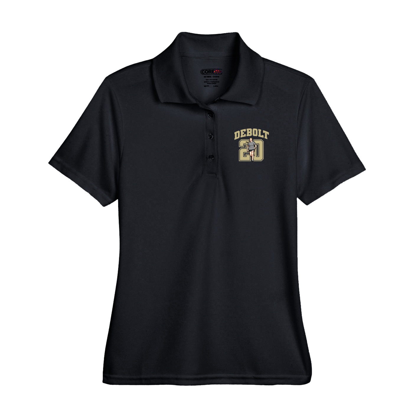Performance Polo — Number in Black