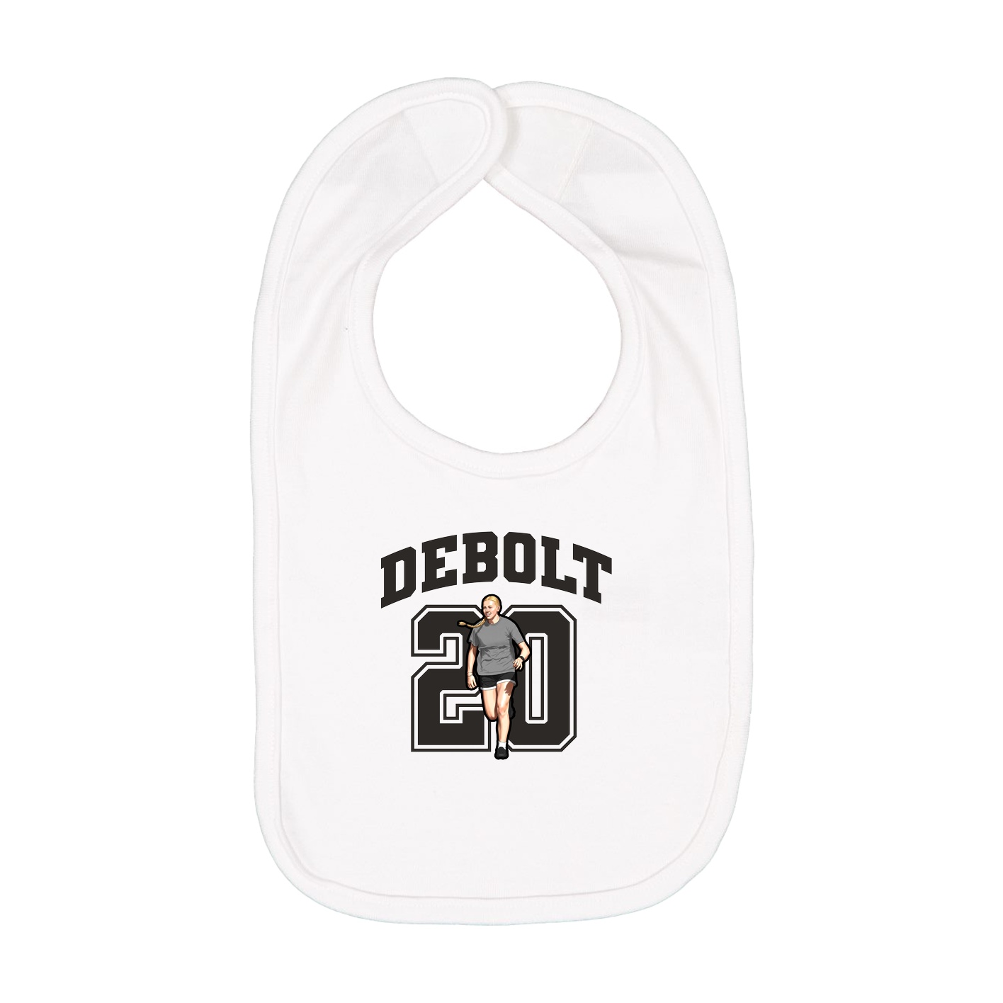 Infant Bib — Number in White