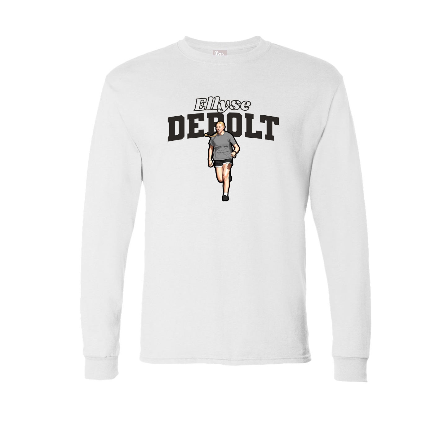 Long Sleeve Tee — Name Arch in White